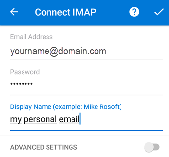 how to set up imap in outlook 2016 using business domain